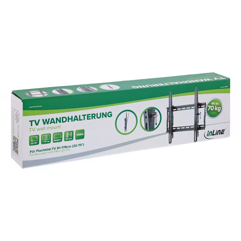 InLine 23101B TV-Wandhalterung/Standfuß 177,8 cm (70 Zoll) Schwarz