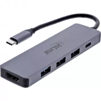 InLine 33271A Schnittstellen-Hub USB 3.2 Gen 1 (3.1 Gen 1) Typ-C 5000 Mbit/s Grau