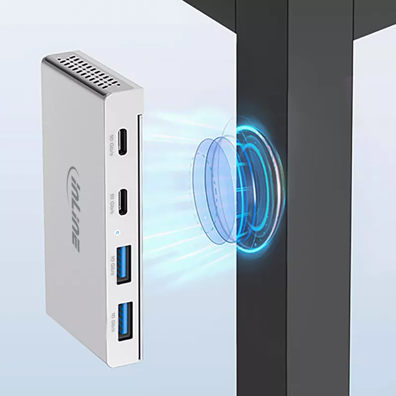 InLine 35395M Schnittstellen-Hub USB 3.2 Gen 2 (3.1 Gen 2) Type-C 10000 Mbit/s Silber