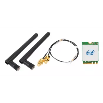 Wireless WLAN/Bluetooth Kit SHUTTLE WLN-M12 mit Intel AX210 M.2-Karte, Triband-Wi‑Fi 6E (2,4/5/6 GHz), 2x2, 2400 Mbit/s, externe Antennen