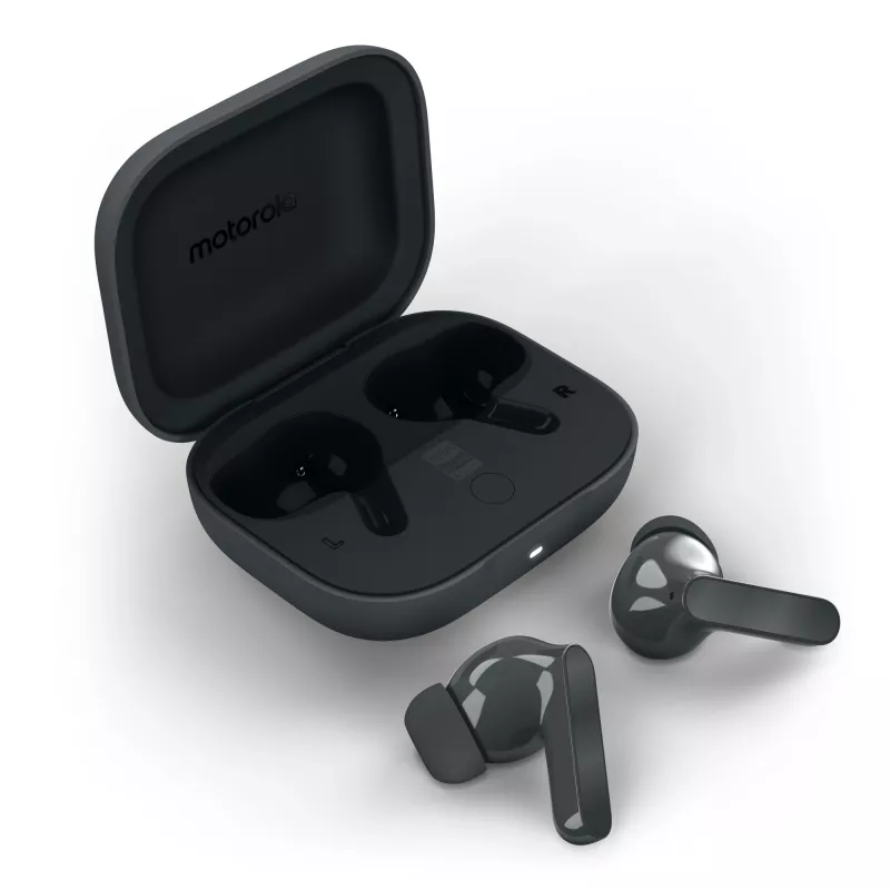 Headset MOTOROLA Moto Buds Bass TWS Bluetooth In-Ear für Anrufe und Musik, Schwarz, 51 g