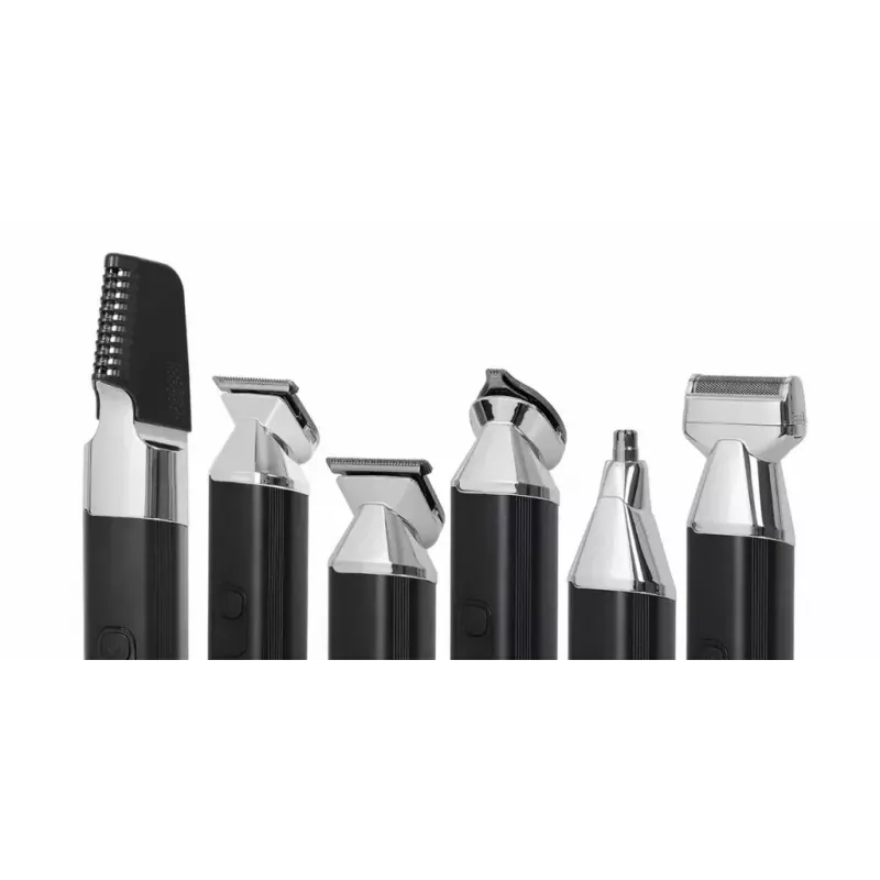 Kabelschere wiederaufladbarer Haarschneider MANTA HT-01BK — USB-C, IPX7 wasserdicht, 90 Min. Akku, 6 + 4 Magnetaufsätze