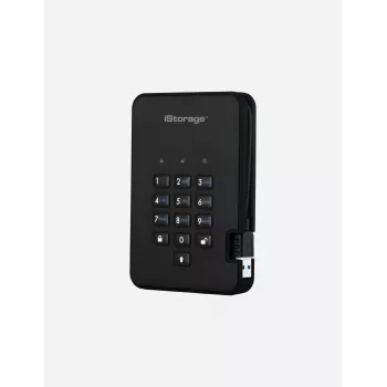 iStorage diskAshur2 256-bit 1 TB USB 3.2 sicher verschlüsseltes Solid-State-Laufwerk – Schwarz IS-DA2-256-SSD-1TB-B