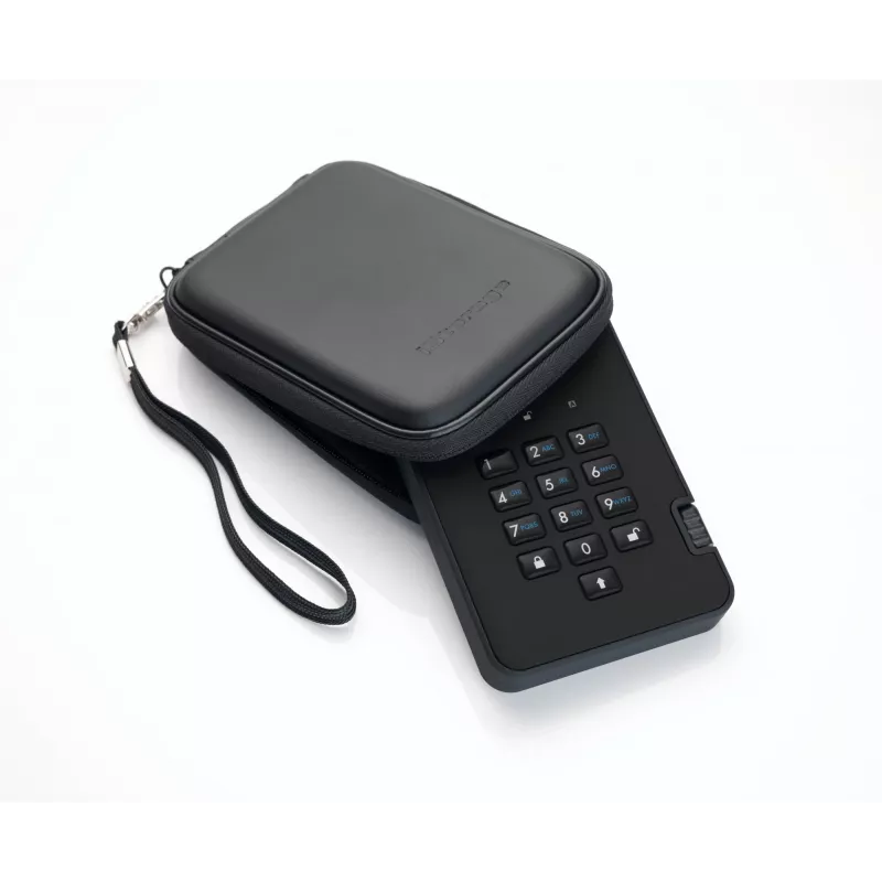 iStorage diskAshur2 256-bit 1 TB USB 3.2 sicher verschlüsseltes Solid-State-Laufwerk – Schwarz IS-DA2-256-SSD-1TB-B