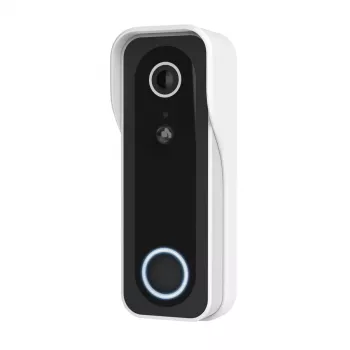 Video-Türklingel TRUST DOORCAM-3000, 3 MP, Wi‑Fi 2.4 GHz, MicroSD bis zu 256 GB, Batterie/USB, Schwarz/Weiß