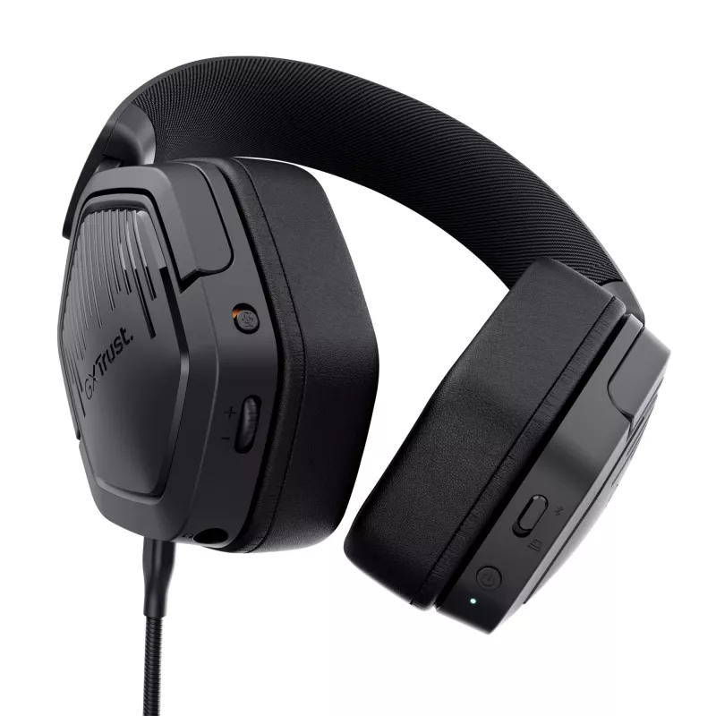 Trust GXT 493 Carus Headset Kabelgebunden & Kabellos Head-band, Helm Gaming USB Type-C / USB Type-A Bluetooth Schwarz