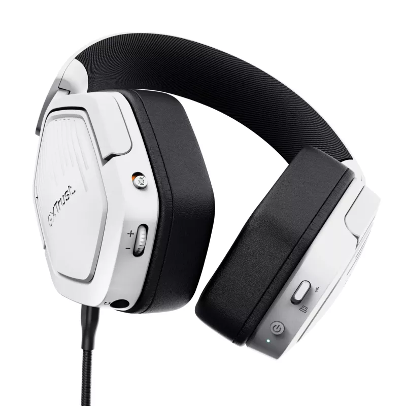 Trust GXT 493W Carus Headset Kabelgebunden & Kabellos Kopfband, Helm Gaming USB Typ-C / USB Typ-A Bluetooth Weiß