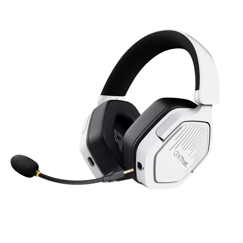 Trust GXT 493W Carus Headset Kabelgebunden & Kabellos Kopfband, Helm Gaming USB Typ-C / USB Typ-A Bluetooth Weiß