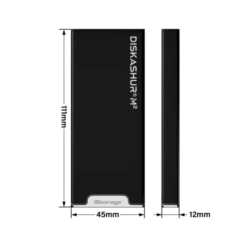 iStorage diskAshur M² SSD 500GB | Sicherer tragbarer Solid-State-Drive | FIPS 140-3 Level 3 konform | Common Criteria EAL 5+ | Betriebssystem- und plattformunabhängig | DSGVO, TAA konform | Schutz vor Brute-Force-Angriffen | Staub- und wassergeschützt