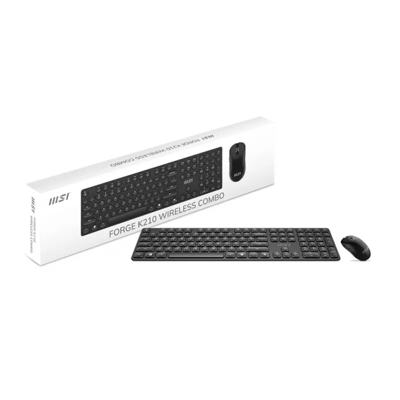 MSI FORGE K210 WIRELESS COMBO Tastatur Maus inklusive Home/Office USB Schwarz