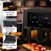 Ariete 4631 Double Heißluftfritteuse 9L, 2400W, Gesamtkapazität 9L, 11 Programme, Multifunktion, Bis zu 3,6 kg frittierte Lebensmittel Temperatur bis zu 200°C, Doppelkorb, Schwarz
