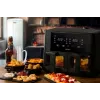 Ariete 4631 Double Heißluftfritteuse 9L, 2400W, Gesamtkapazität 9L, 11 Programme, Multifunktion, Bis zu 3,6 kg frittierte Lebensmittel Temperatur bis zu 200°C, Doppelkorb, Schwarz