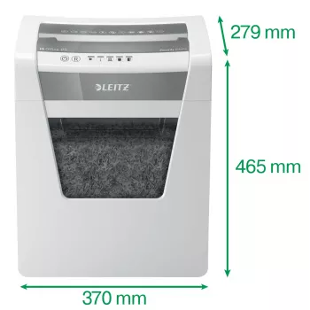 Leitz IQ Office Aktenvernichter Security P5, Mikroschnitt, 22,3 cm, 2 x 15 mm, 23 l, 250 Blatt, 55 dB