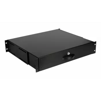 Schubladeneinheit Equip Abschließbare Schublade 19' 2U RAL9005 Schwarz