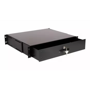 Schubladeneinheit Equip Abschließbare Schublade 19' 2U RAL9005 Schwarz