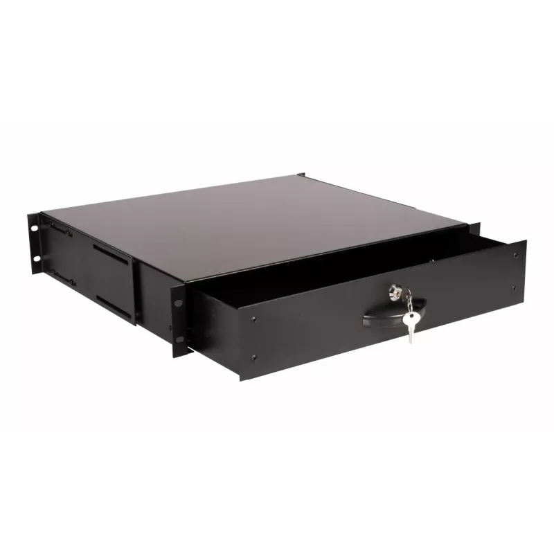 Schubladeneinheit Equip Abschließbare Schublade 19' 2U RAL9005 Schwarz