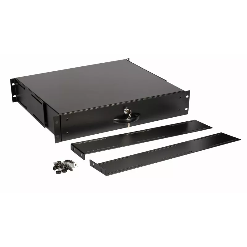 Schubladeneinheit Equip Abschließbare Schublade 19' 2U RAL9005 Schwarz