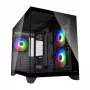 Mini-Tower-PC-Gehäuse Cougar FV150 ARGB — Schwarz, unterstützt 2x120/140 mm Seitenlüfter, 1x120 mm hinten, HDD 2,5 Zoll/3,5 Zoll, 285×435×365 mm