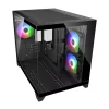 Mini-Tower-PC-Gehäuse Cougar FV150 ARGB — Schwarz, unterstützt 2x120/140 mm Seitenlüfter, 1x120 mm hinten, HDD 2,5 Zoll/3,5 Zoll, 285×435×365 mm