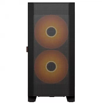PC Midi Tower Gehäuse Cougar Airface FLO ARGB, schwarz — unterstützt 2x 180 mm front, 1x 120 mm rückseitig, 2,5/3,5 Zoll Laufwerke, 240×480×509 mm