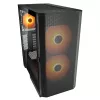 PC Midi Tower Gehäuse Cougar Airface FLO ARGB, schwarz — unterstützt 2x 180 mm front, 1x 120 mm rückseitig, 2,5/3,5 Zoll Laufwerke, 240×480×509 mm