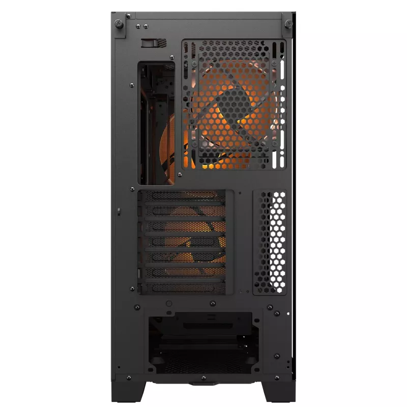 PC Midi Tower Gehäuse Cougar Airface FLO ARGB, schwarz — unterstützt 2x 180 mm front, 1x 120 mm rückseitig, 2,5/3,5 Zoll Laufwerke, 240×480×509 mm