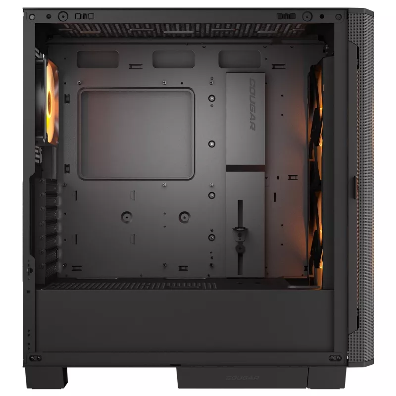 PC Midi Tower Gehäuse Cougar Airface FLO ARGB, schwarz — unterstützt 2x 180 mm front, 1x 120 mm rückseitig, 2,5/3,5 Zoll Laufwerke, 240×480×509 mm