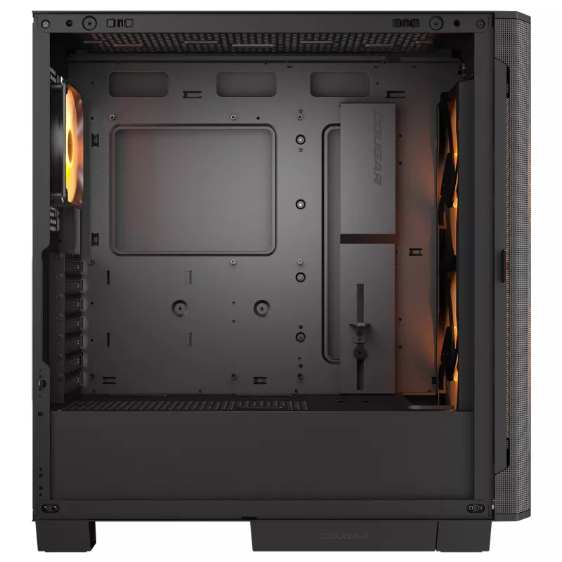 PC Midi Tower Gehäuse Cougar Airface FLO ARGB, schwarz — unterstützt 2x 180 mm front, 1x 120 mm rückseitig, 2,5/3,5 Zoll Laufwerke, 240×480×509 mm