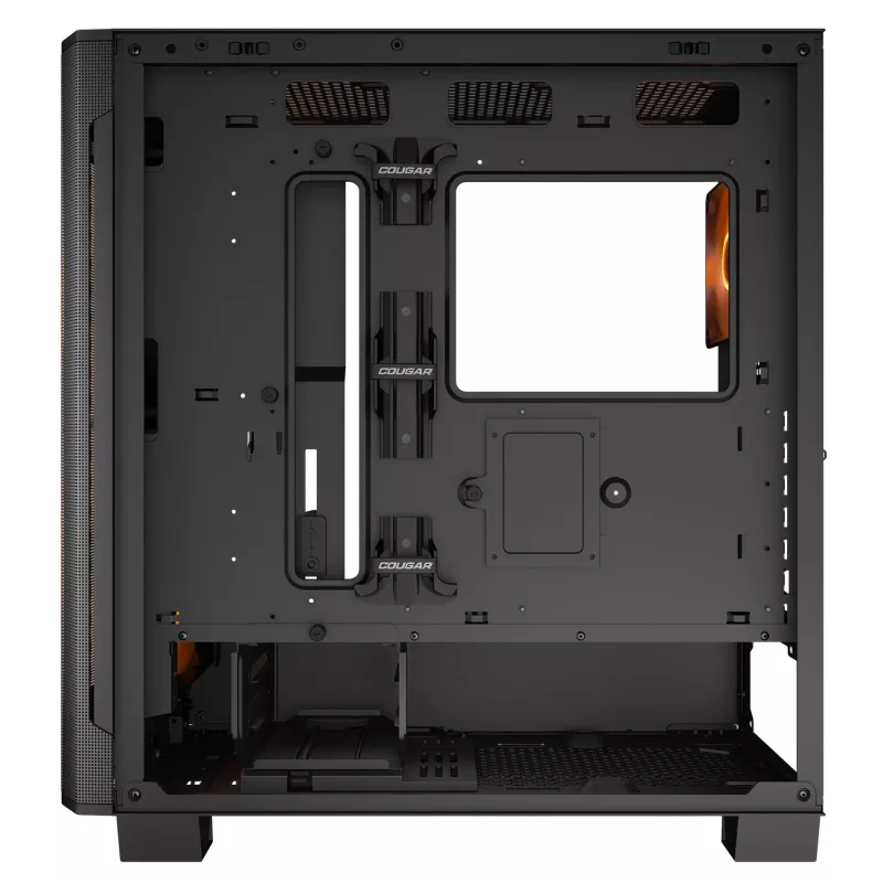 PC Midi Tower Gehäuse Cougar Airface FLO ARGB, schwarz — unterstützt 2x 180 mm front, 1x 120 mm rückseitig, 2,5/3,5 Zoll Laufwerke, 240×480×509 mm