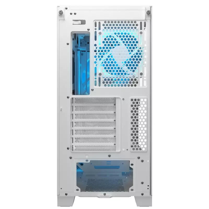 COUGAR PC Midi Tower Gehäuse Airface FLO ARGB Weiß — 2x180mm vorne, 1x120mm hinten, unterstützt 2,5 Zoll/3,5 Zoll HDD, 240×480×509 mm