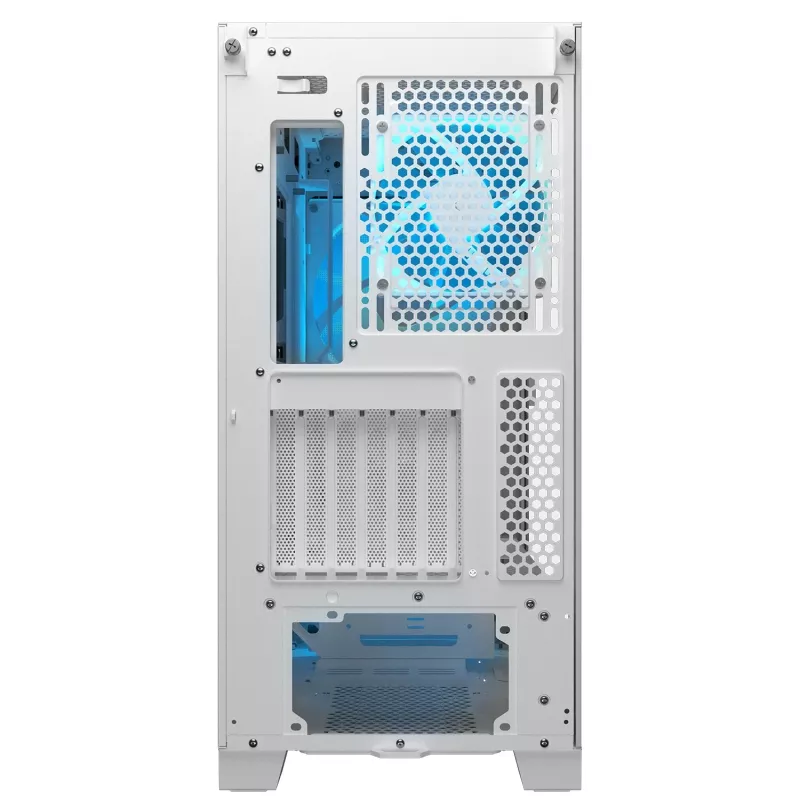 COUGAR PC Midi Tower Gehäuse Airface FLO ARGB Weiß — 2x180mm vorne, 1x120mm hinten, unterstützt 2,5 Zoll/3,5 Zoll HDD, 240×480×509 mm