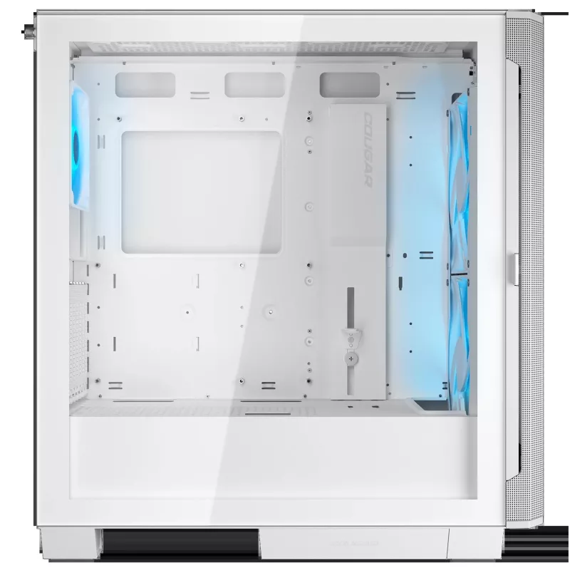 COUGAR PC Midi Tower Gehäuse Airface FLO ARGB Weiß — 2x180mm vorne, 1x120mm hinten, unterstützt 2,5 Zoll/3,5 Zoll HDD, 240×480×509 mm