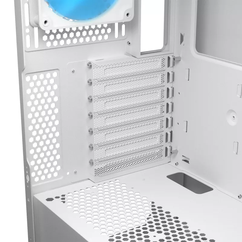 COUGAR PC Midi Tower Gehäuse Airface FLO ARGB Weiß — 2x180mm vorne, 1x120mm hinten, unterstützt 2,5 Zoll/3,5 Zoll HDD, 240×480×509 mm
