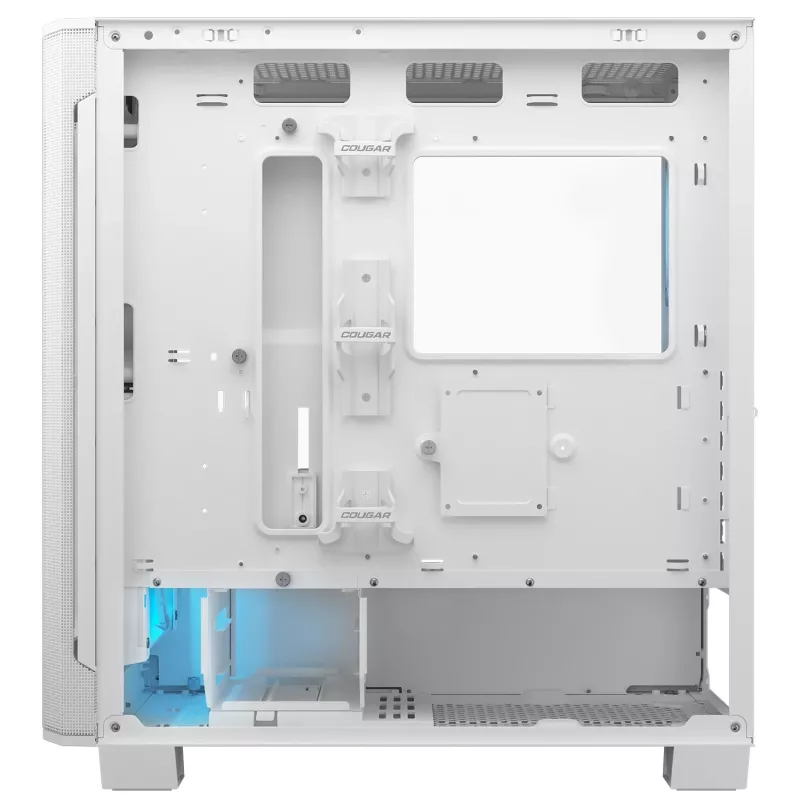 COUGAR PC Midi Tower Gehäuse Airface FLO ARGB Weiß — 2x180mm vorne, 1x120mm hinten, unterstützt 2,5 Zoll/3,5 Zoll HDD, 240×480×509 mm
