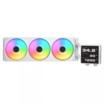 All-in-One-CPU-Flüssigkeitskühler Cougar Poseidon Vistek Pro 360 – 120 mm Lüfter, ARGB, Weiß