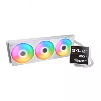 All-in-One-CPU-Flüssigkeitskühler Cougar Poseidon Vistek Pro 360 – 120 mm Lüfter, ARGB, Weiß