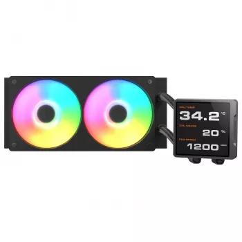 All-in-One-CPU-Wasserkühlung Cougar Poseidon Vistek Pro 240, ARGB, 120-mm-Lüfter, 700–2500 RPM, Schwarz