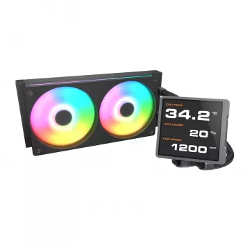 All-in-One-CPU-Wasserkühlung Cougar Poseidon Vistek Pro 240, ARGB, 120-mm-Lüfter, 700–2500 RPM, Schwarz