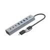 Conceptronic HUBBIES20GP 7-Port USB 3.0 Hub mit Netzteil, 5Gbps, USB-C x 3, USB-A x 4