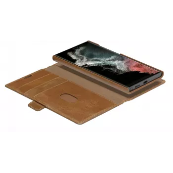Folio-Hülle dbramante1928 Lynge für Samsung Galaxy S22 Ultra, tan, unterstützt Bildschirme bis zu 17,3 cm (6,8 Zoll), Tischständer