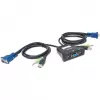 Manhattan KVM Switch Mini 2-Port, 2x USB-A, Kabel inklusive, Audio-Unterstützung, Steuerung von 2 Computern über eine Tastatur/Maus/Bildschirm, Schwarz, lebenslange Garantie, verpackt