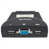 Manhattan KVM Switch Mini 2-Port, 2x USB-A, Kabel inklusive, Audio-Unterstützung, Steuerung von 2 Computern über eine Tastatur/Maus/Bildschirm, Schwarz, lebenslange Garantie, verpackt