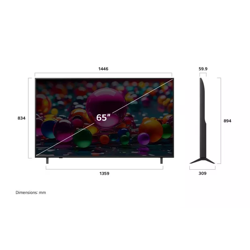 LG UHD AI 65UA75003LA TV 165,1 cm (65 Zoll) 4K Ultra HD Smart TV Wi-Fi Schwarz