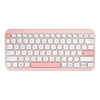 Kabellose ASUS Marshmallow KW100 75%-Bluetooth-Tastatur — QWERTZ Deutsch, Scherenschalter, Pink