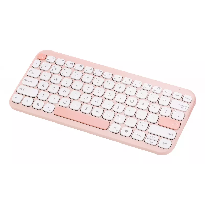 Kabellose ASUS Marshmallow KW100 75%-Bluetooth-Tastatur — QWERTZ Deutsch, Scherenschalter, Pink