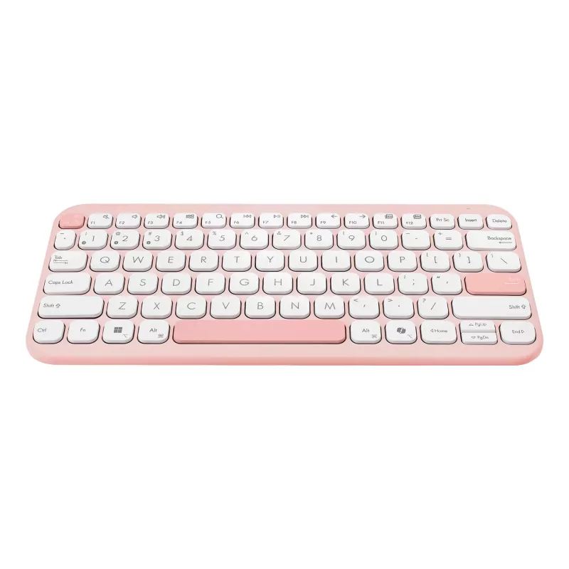 Kabellose ASUS Marshmallow KW100 75%-Bluetooth-Tastatur — QWERTZ Deutsch, Scherenschalter, Pink