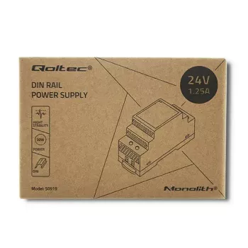 Hutschienen-Netzteil QOLTEC 30W 24V 1,25A grau