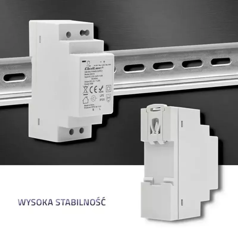 Hutschienen-Netzteil QOLTEC 30W 24V 1,25A grau