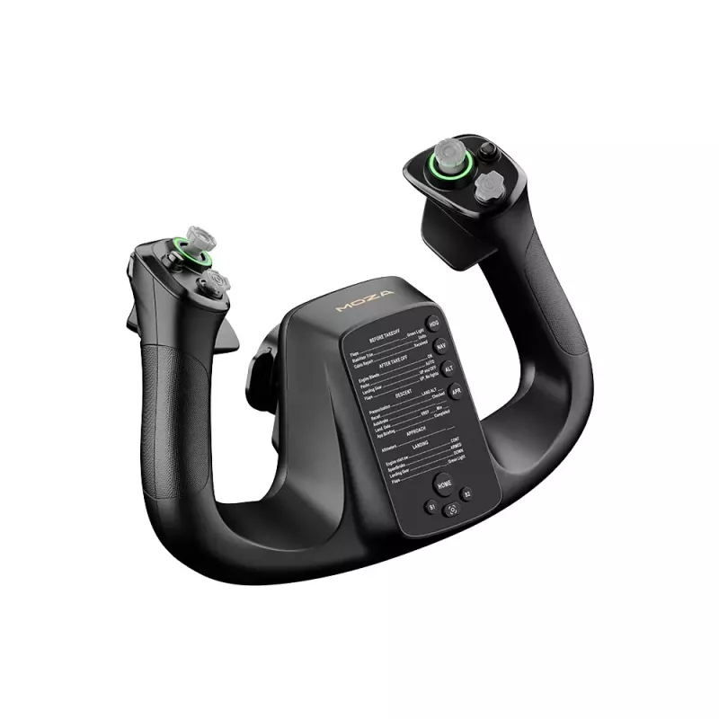 Flight base MOZA MFY YOKE — schwarzer Flugbasis aus ABS und legiertem Stahl, 142,5×202×313 mm