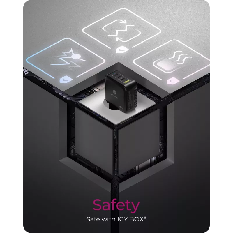 ICY BOX IB-PS1040-PD Universal Schwarz AC Schnellladung Indoor